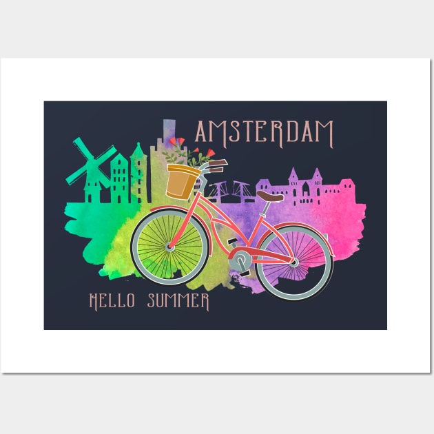 Hello Summer! Amsterdam Wall Art by CatCoconut-Art